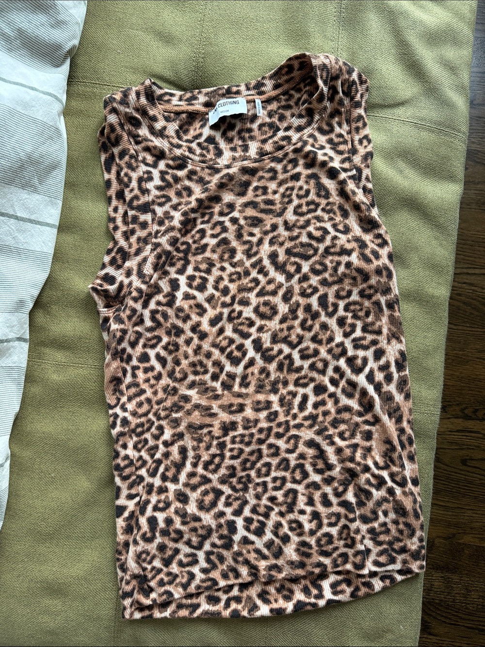 LNA Leopard Print Sleeveless Tank in Brown & Black